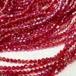 Kırmızı Janjanlı Piramit Dizi Kaplama Boncuk 4 Mm 1 Dizi-KRB-1180