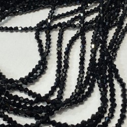 Siyah Piramit Dizi Kristal Boncuk 4 Mm 1 Dizi-KRB-1181