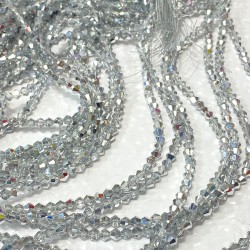 Gümüş Piramit Dizi Kristal Boncuk 4 Mm 1 Dizi-KRB-1184