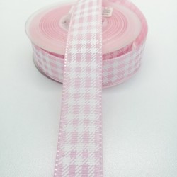 Pembe Tafta Kurdele 2,5 cm 1 Metre-KRD-108