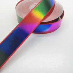 Rengarenk Varak Baskılı Kurdele 2,5 cm 1 Metre-KRD-112