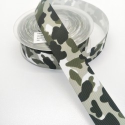 Haki Kamuflaj Desenli Grogren Kurdele 2,5 cm 1 Metre-KRD-118