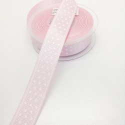 Pembe Yıldızlı Grogren Kurdele 2,5 cm 1 Metre-KRD-119