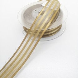 Kahverengi Saten Çizgili Şifon Kurdele 2,5 cm 1 Metre-KRD-148 Kahverengi Saten Çizgili Şifon Kurdele 2,5 cm 1 Metre-KRD-148