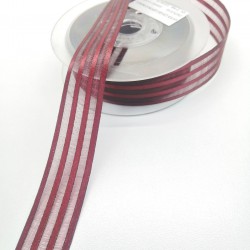 Mürdüm Saten Çizgili Şifon Kurdele 2,5 cm 1 Metre-KRD-156 Mürdüm Saten Çizgili Şifon Kurdele 2,5 cm 1 Metre-KRD-156