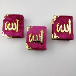 Fuşya Kadife Küçük Boy Hediyelik Kur'anı Kerim-KRN-1003 Fuşya Kadife Küçük Boy Hediyelik Kur'anı Kerim-KRN-1003