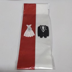 Kırmızı Beyaz Takı Kurdelası-KS-1105