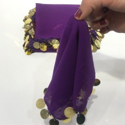 Mor Lüx Pullu Halay Mendili-KS-1115