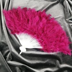 Bordo Tüylü Gelin Yelpazesi-KS-1127