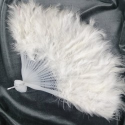 Beyaz Tüylü Gelin Yelpazesi-KS-1128