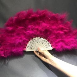 Fuşya Tüylü Gelin Yelpazesi-KS-1144