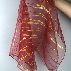 Kırmızı Gold Simli Gelin Halay Mendili-KS-1146