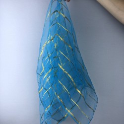 Mavi Gold Simli Gelin Halay Mendili-KS-1149