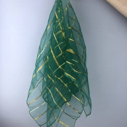 Yeşil Gold Simli Halay Mendili