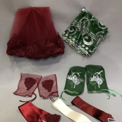 Gelin Duvağı Damat Örtüsü ve Takı Kurdele Seti-KS-1152