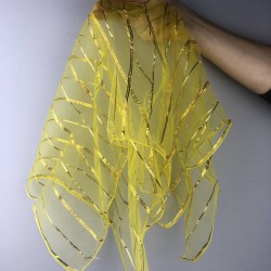 Sarı Gold Simli Gelin Halay Mendili-KS-1154