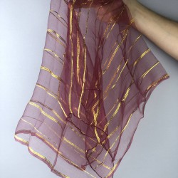 Bordo Gold Simli Gelin Halay Mendili-KS-1155