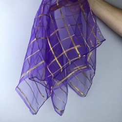 Mor Gold Simli Gelin Halay Mendili-KS-1156