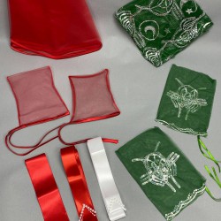 Pullu Damat Örtüsü Ve Biyeli Gelin Duvağı Takı Kurdele Seti-KS-1174