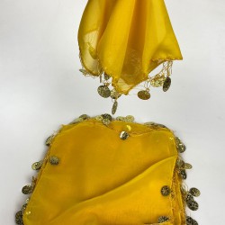 Sarı Pul İşlemeli Halay Mendili 10 Adet-KS-1191