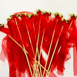 Kırmızı Kurdeleli Çubuk Zil 10 Adet-KS-1208