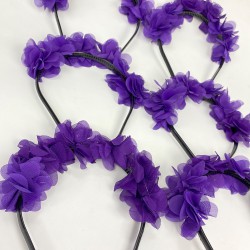 Mor Lazer Çiçekli Nedime Tacı Çocuk Tacı Seti 6 Adet-KS-1220