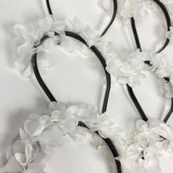 Beyaz Lazer Çiçekli Nedime Tacı Çocuk Tacı Seti 6 Adet-KS-1223