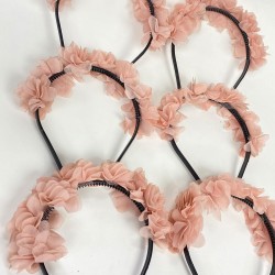 Pudra Lazer Çiçekli Nedime Tacı Çocuk Tacı Seti 6 Adet-KS-1225