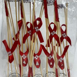 Kırmızı Survivor Çubuklu El Mumu 10 Adet -KS-1248