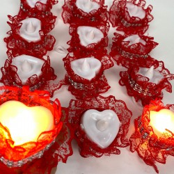 Kırmızı Ledli El Mumu 12 Li-KS-1249