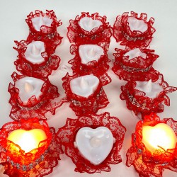 Kırmızı Ledli El Mumu 12 Li-KS-1249