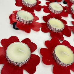 Kırmızı Hediyelik Kına El Mumu 12 Li-KS-1250