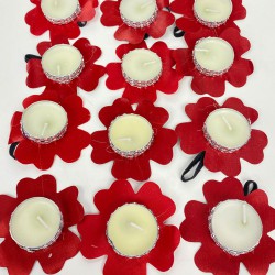 Kırmızı Hediyelik Kına El Mumu 12 Li-KS-1250