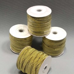 Gold Çift Sıra Kesik İnci 4 mm-KSI-1002