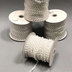 Beyaz Sıralı Kesik İnci 6 mm-KSI-1007