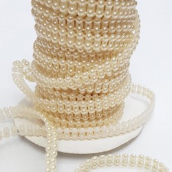 Krem Kesik İnci &Ccedil;ift Sıra 4 mm-KSI-1016