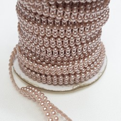 Koyu Pudra Kesik İnci &Ccedil;ift Sıra 4 mm-KSI-1021