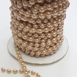 Kahve Kesik İnci &Ccedil;ift Sıra 6 mm-KSI-1022