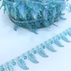 Mavi Yaprak Şerit Boncuk-KSI-1030