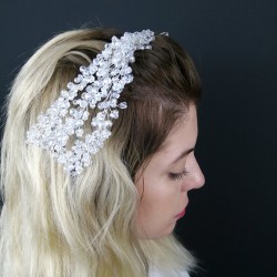 Beyaz Kristal Taşlı Topuz Aksesuarı-KTT-1000