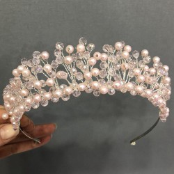 Pudra Kristalli Prenses Model Gelin Tacı-KTT-16