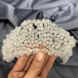 Şeffaf Kristal Boncuklu Gelin Ve Kına Tacı-KTT-6