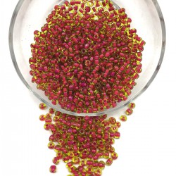 Bordo Sarı Kum Boncuk 4 mm-KUM-1123