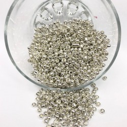 Kaplama Gümüş Rengi Kum Boncuk 4 mm-KUM-1126