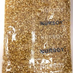 Altın Sarısı Renk Burgulu Kesme Boncuk 4 Mm 500 Gr-KUM-1240