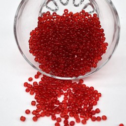 Şeffaf Koyu Kırmızı Kum Boncuk 4 Mm-KUM-1274