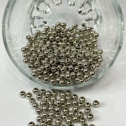 Gümüş Renk Parlak Plastik Boncuk 1 Paket 50 Gram-KUM-1350