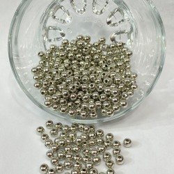 Gümüş Renk Parlak Plastik Boncuk 1 Paket 50 Gram-KUM-1350