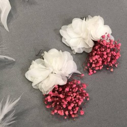 Pembe Kuru Çiçekli Küpe-KUP-1046 Pembe Kuru Çiçekli Küpe-KUP-1046
