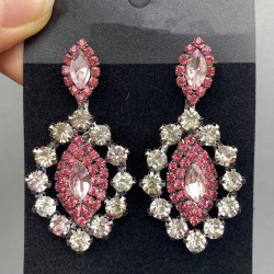 Gümüş Pembe Mekik Taşlı Küpe-KUP-1051 Gümüş Pembe Mekik Taşlı Küpe-KUP-1051